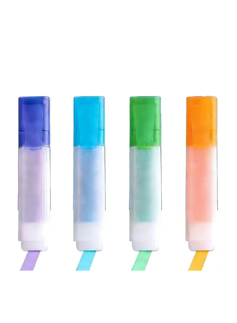 4 Pack Aesthetic Highlighter, Chisel Tip Marker, Water-Based, Quick Drying, (6 Colors, Green, Blue, Purple) - Image 1